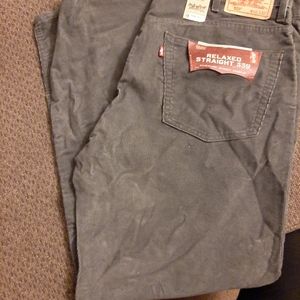 New Gray Levi's corduroy relaxed straight leg 559